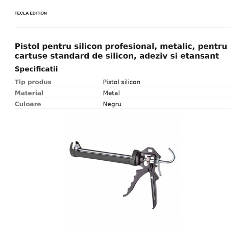 Pistol pentru silicon profesional, metalic, pentru cartuse standard de silicon, adeziv si etansant [2]