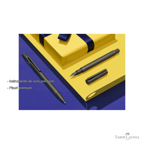 Pix cu bila Faber-Castell Neo Slim Aluminium, corp subtire din metal lacuit negru, pentru profesionisti [1]