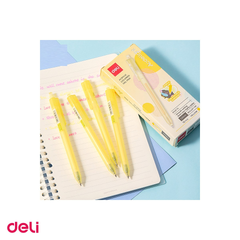 Pix cu gel acrilic Deli G140, cu mecanism, varf 1 mm, cerneala galbena [4]