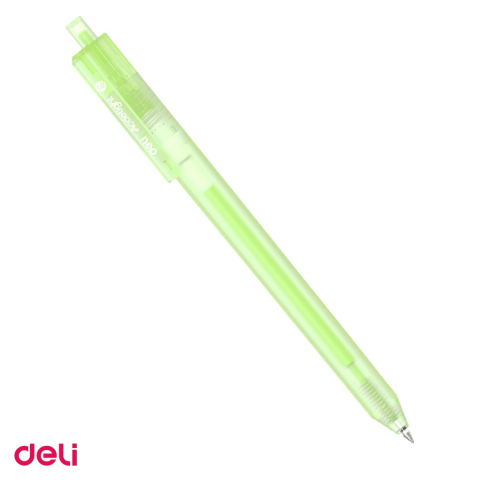 Pixuri - Pix cu gel acrilic Deli G140, cu mecanism, varf 1 mm, cerneala vernil