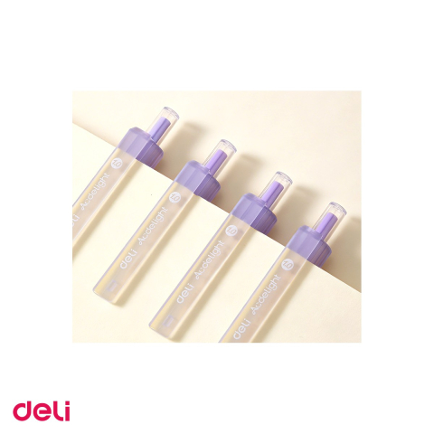 Pix cu gel acrilic Deli G140, cu mecanism, varf 1 mm, cerneala violet purpuriu [4]