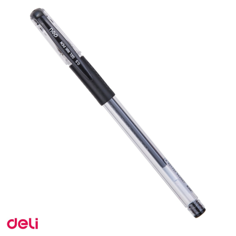 Pixuri - Pix cu gel Deli 6600, cu grip, varf 0.5 mm, cerneala neagra