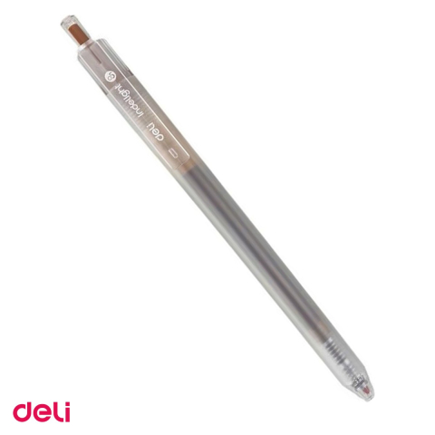 Pixuri - Pix cu gel Deli, cu mecanism, varf 0.5 mm, cerneala maro deschis