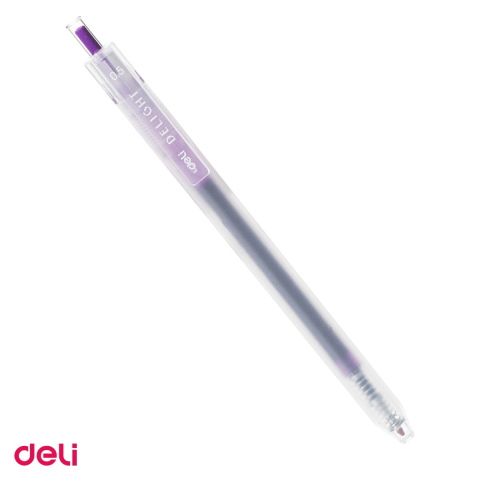 Pixuri - Pix cu gel Deli Delight, cu mecanism, varf 0.5 mm, cerneala mov