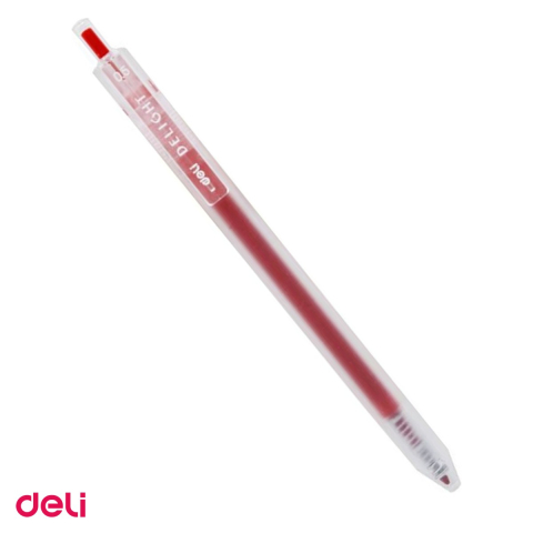 Pixuri - Pix cu gel Deli Delight, cu mecanism, varf 0.5 mm, cerneala rosie
