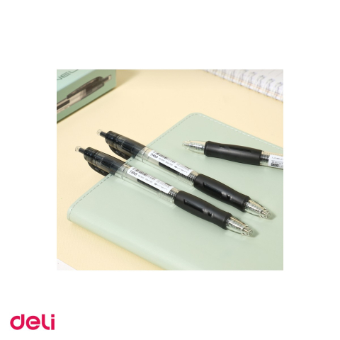 Pix cu gel Deli Lineum, cu mecanism, varf 0.5 mm, cerneala neagra [4]