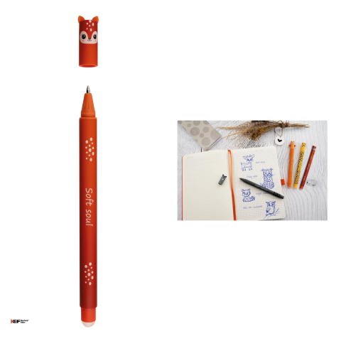 Pix cu gel Eberhard Faber Animal Erase it!, varf de 0,7 mm, Bambi, cu cerneala albastra, reincarcabil, se poate sterge [3]