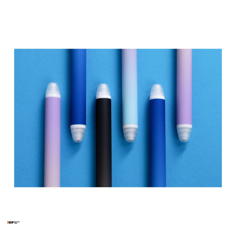 Pix cu gel Eberhard Faber Click It!, varf de 0,7 mm, bleu/albastru, cu cerneala albastra, reincarcabil, se poate sterge [4]