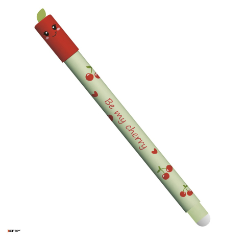 Rollere - Pix cu gel Eberhard Faber Fruity Erase it!, varf de 0,7 mm, Cireasa, cu cerneala albastra, se poate sterge
