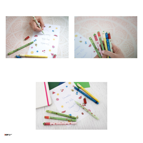 Pix cu gel Eberhard Faber Fruity Erase it!, varf de 0,7 mm, Zmeura, cu cerneala albastra, se poate sterge [3]