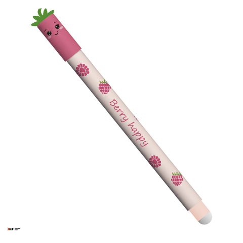 Rollere - Pix cu gel Eberhard Faber Fruity Erase it!, varf de 0,7 mm, Zmeura, cu cerneala albastra, se poate sterge