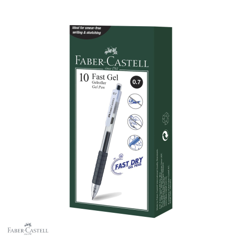 Pix cu gel Faber-Castell Fast Gel 0.7mm, uscare rapida, negru, grip confortabil [3]