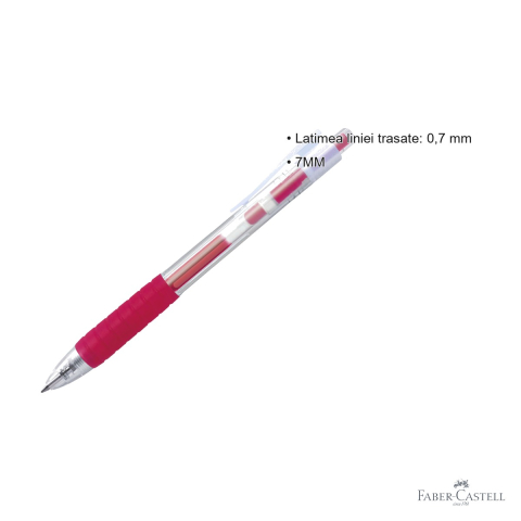 Pix cu gel Faber-Castell Fast Gel roz, uscare rapida, scriere fluida 0.7 mm [2]