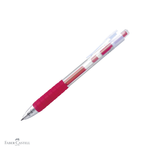 Pixuri - Pix cu gel Faber-Castell Fast Gel roz, uscare rapida, scriere fluida 0.7 mm