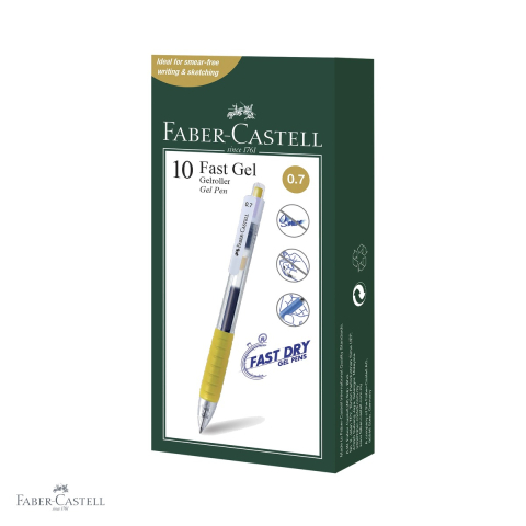 Pix cu gel Faber-Castell Fast Gel, varf 0.7 mm, cerneala aurie, uscare rapida, scriere fluida [3]