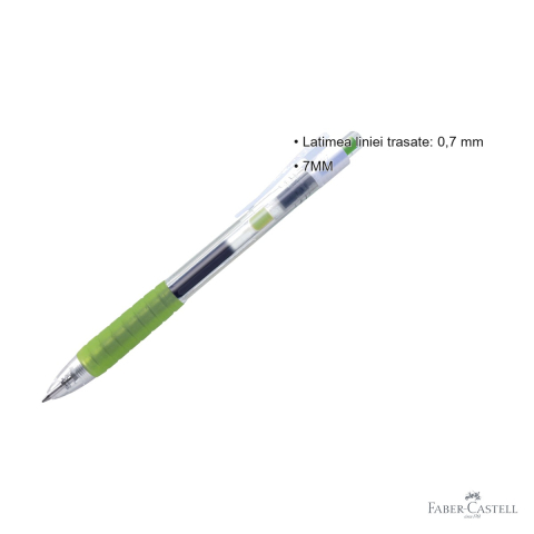 Pix cu gel Faber-Castell Fast Gel vernil 0.7mm, uscare rapida, mina retractabila [2]