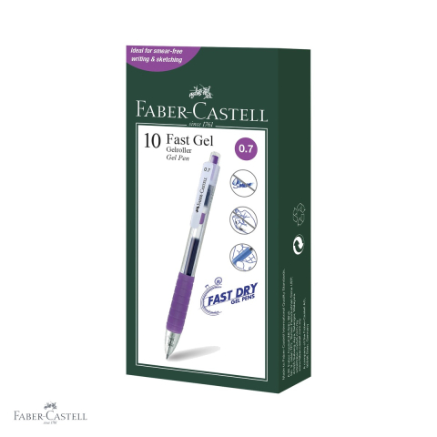 Pix cu gel Faber-Castell Fast Gel violet, uscare rapida, scriere fluida 0.7 mm [3]