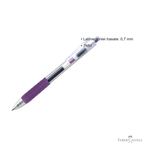 Pix cu gel Faber-Castell Fast Gel violet, uscare rapida, scriere fluida 0.7 mm [2]