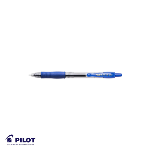 Pixuri - Pix cu gel retractabil Pilot G2, varf 0.7mm, cerneala albastra, ergonomic, pentru birou si scoala