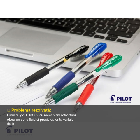 Pix cu gel retractabil Pilot G2, varf 0.7mm, grip ergonomic, pentru scris de precizie [3]
