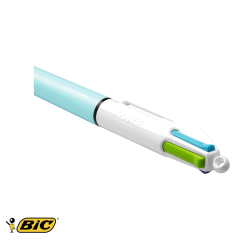 Pix cu mecanism 4 culori Bic Fun, varf 1 mm, cerneala colorata roz violet turcoaz verde, pentru notite creative [4]