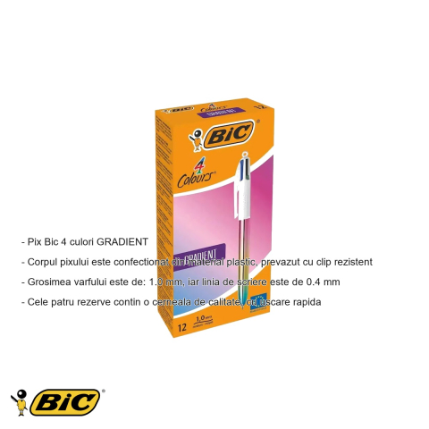 Pix cu mecanism 4 culori Bic Gradient, varf 1.0 mm, cerneala rapida, pentru birou si scoala [1]