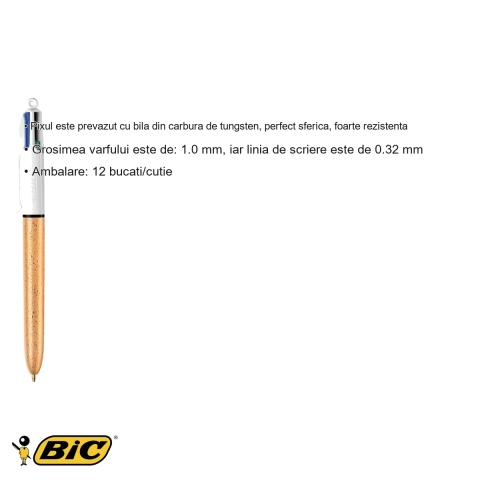 Pix cu mecanism 4 culori Bic Party, corp auriu cu efect de gheata, scriere 1.0 mm [2]