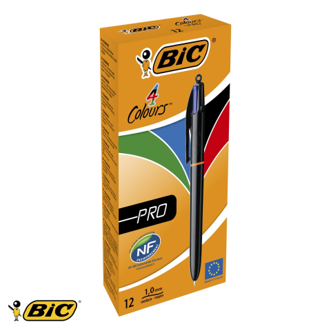 Pix cu mecanism 4 culori Bic Pro, varf 1 mm, scriere fluenta pentru birou si scoala [3]