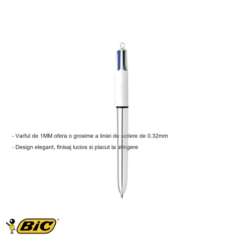 Pix cu mecanism 4 culori Bic Shine, varf 1mm, design lucios, pentru birou si scoala [1]