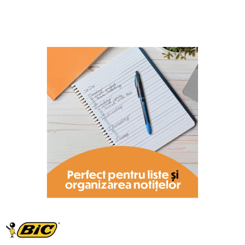 Pix cu mecanism 4 culori Bic Smooth Drop Hybrid, cerneala fluida, pentru birou si scoala [4]