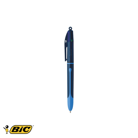 Birotica papetarie - Pix cu mecanism 4 culori Bic Smooth Drop Hybrid, cerneala fluida, pentru birou si scoala