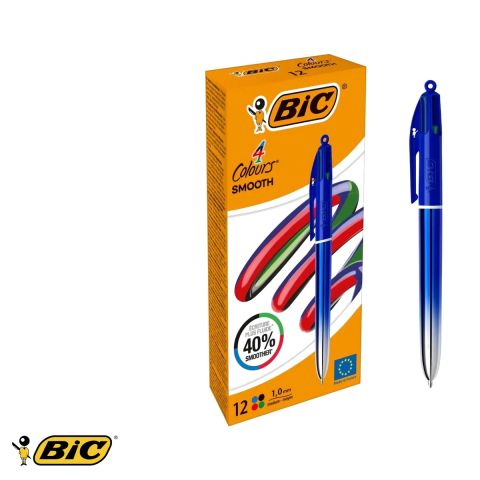 Pix cu mecanism 4 culori Bic Smooth Gradient Hybrid, cerneala fluida, pentru birou si scoala [4]