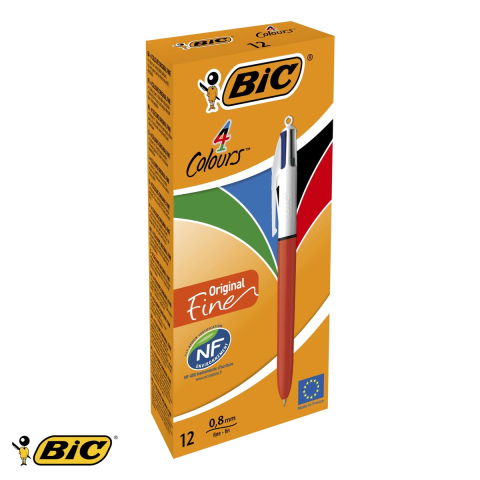 Pix cu mecanism 4 culori Bic, varf fin 0.8 mm, pentru birou si scoala [3]