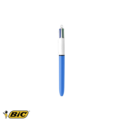 Birotica papetarie - Pix cu mecanism 4 culori Bic, varf mediu 1mm, albastru/verde/rosu/negru, pentru birou si scoala