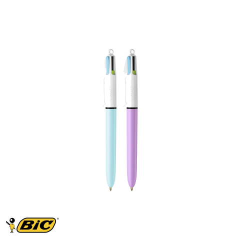 Pixuri - Pix cu mecanism 4 culori fashion Bic, varf 1.0 mm, cerneala cu uscare rapida, pentru birou si scoala