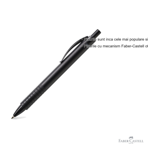 Pix cu mecanism Faber-Castell Basic, corp aluminiu argintiu mat, scriere lina, pentru birou si uz zilnic [2]