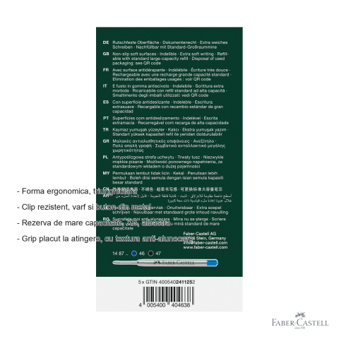 Pix cu mecanism Faber-Castell Coral Poly Ball XB Urban 2025, grip ergonomic triunghiular, scriere albastra [1]