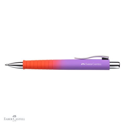 Pix cu mecanism Faber-Castell Flow Poly Ball XB, culoare violet-portocaliu gradient, scriere alba, varf extralatit [3]
