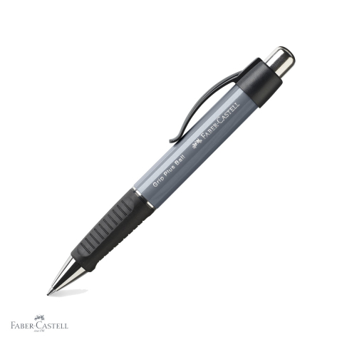 Pixuri - Pix cu mecanism Faber-Castell Grip Plus 1407, zona ergonomica triunghiulara, rezerva albastra M, pentru birou si scoala
