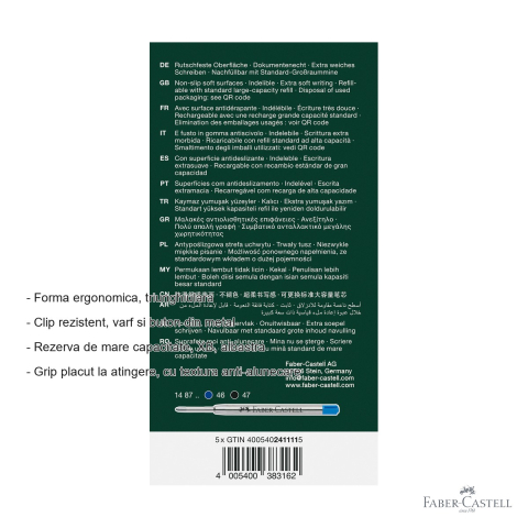 Pix cu mecanism Faber-Castell Poly Ball XB Urban 2025, culoare bleumarin, varf extra-lat, forma triunghiulara ergonomica [1]