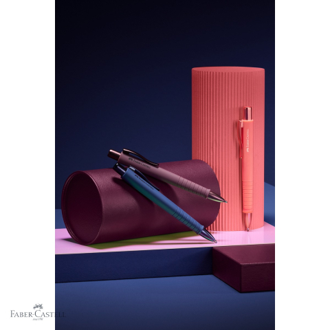 Pix cu mecanism Faber-Castell Poly Ball XB Urban 2025, varf extra-lat, culoare bordeaux, pentru birou si uz zilnic [3]