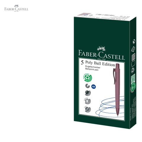 Pix cu mecanism Faber-Castell Poly Ball XB Urban 2025, varf extra-lat, culoare bordeaux, pentru birou si uz zilnic [4]