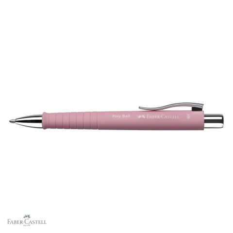 Pix cu mecanism Faber-Castell Rose Poly Ball XB, grip anti-alunecare, rezerva albastra de mare capacitate [3]