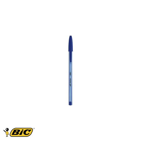 Birotica papetarie - Pix de unica folosinta Bic Cristal Soft, corp hexagonal transparent, cerneala albastra