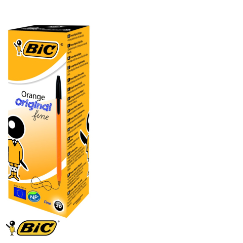 Pix de unica folosinta Bic Orange, varf 0.7 mm, cerneala neagra, set 20 bucati [2]