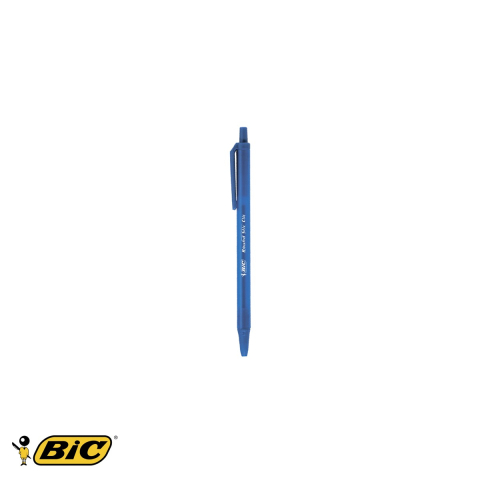 Birotica papetarie - Pix de unica folosinta Bic Round Stic Clic, scriere medie 1mm, albastru, cu mecanism retractabil