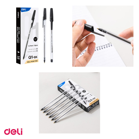 Pix de unica folosinta Deli Think Q3, varf 1 mm, cerneala neagra [3]