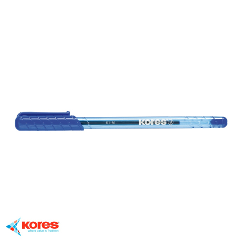 Pix de unica folosinta Kores K1, varf mediu 1mm, scriere albastra, pentru birou si scoala [3]