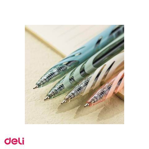 Pix Deli Q70, cu mecanism, varf 0.7 mm, cerneala neagra, corp pastel [4]