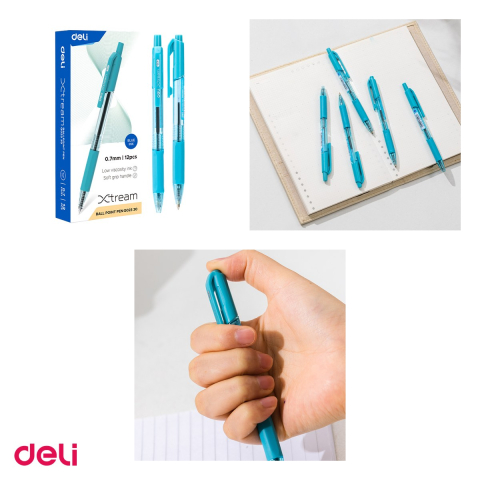 Pix Deli Xtream, cu mecanism, varf 0.7 mm, cerneala albastra [3]
